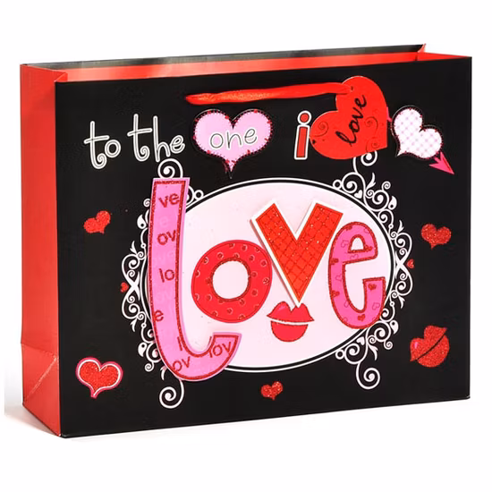 Free Sample Custom Logo Luxury Pink Cardboard Paper Bag with Ribbon Handle