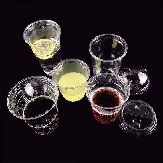 Tazza in plastica PET PET monouso biodegradabile trasparente compostabile a forma di U personalizzata